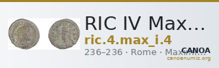 RIC IV Maximinus Thrax 4 — CANOA