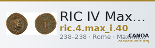 RIC IV Maximinus Thrax 40 — CANOA