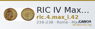 RIC IV Maximinus Thrax 42 — CANOA
