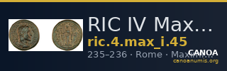 RIC IV Maximinus Thrax 45 — CANOA