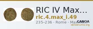 RIC IV Maximinus Thrax 49 — CANOA