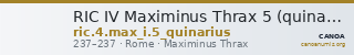RIC IV Maximinus Thrax 5 (quinarius) — CANOA