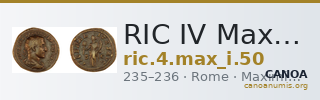 RIC IV Maximinus Thrax 50 — CANOA