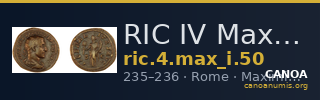 RIC IV Maximinus Thrax 50 — CANOA