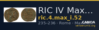 RIC IV Maximinus Thrax 52 — CANOA