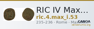 RIC IV Maximinus Thrax 53 — CANOA