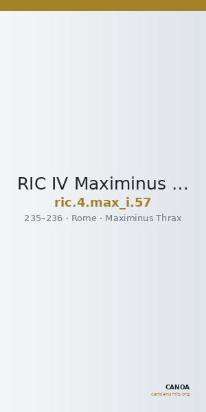 RIC IV Maximinus Thrax 57 — CANOA