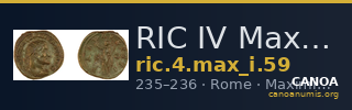 RIC IV Maximinus Thrax 59 — CANOA