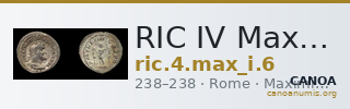 RIC IV Maximinus Thrax 6 — CANOA