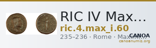 RIC IV Maximinus Thrax 60 — CANOA