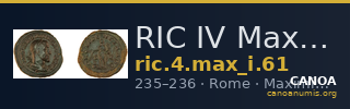RIC IV Maximinus Thrax 61 — CANOA