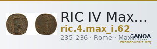 RIC IV Maximinus Thrax 62 — CANOA