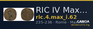 RIC IV Maximinus Thrax 62 — CANOA