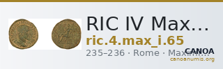 RIC IV Maximinus Thrax 65 — CANOA