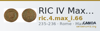 RIC IV Maximinus Thrax 66 — CANOA