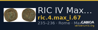RIC IV Maximinus Thrax 67 — CANOA