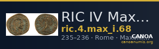RIC IV Maximinus Thrax 68 — CANOA