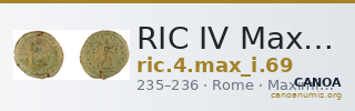 RIC IV Maximinus Thrax 69 — CANOA