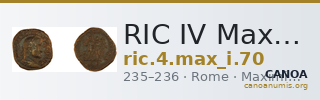 RIC IV Maximinus Thrax 70 — CANOA