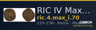 RIC IV Maximinus Thrax 70 — CANOA