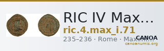 RIC IV Maximinus Thrax 71 — CANOA