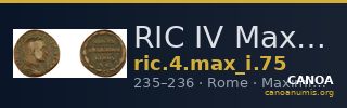 RIC IV Maximinus Thrax 75 — CANOA