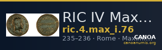 RIC IV Maximinus Thrax 76 — CANOA