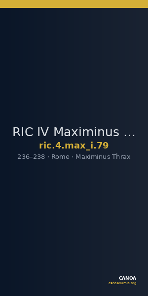 RIC IV Maximinus Thrax 79 — CANOA