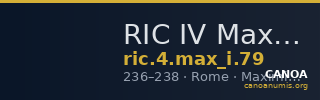 RIC IV Maximinus Thrax 79 — CANOA