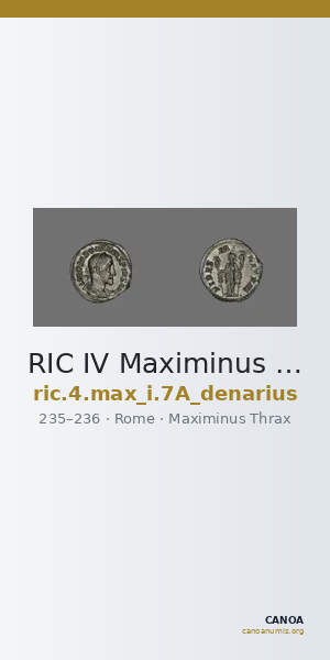 RIC IV Maximinus Thrax 7A (denarius) — CANOA