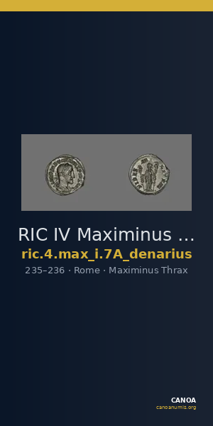 RIC IV Maximinus Thrax 7A (denarius) — CANOA