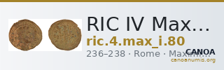 RIC IV Maximinus Thrax 80 — CANOA
