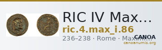 RIC IV Maximinus Thrax 86 — CANOA