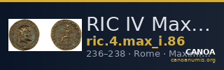 RIC IV Maximinus Thrax 86 — CANOA