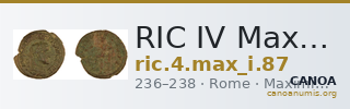 RIC IV Maximinus Thrax 87 — CANOA