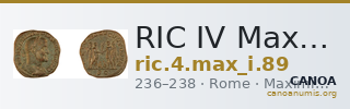 RIC IV Maximinus Thrax 89 — CANOA
