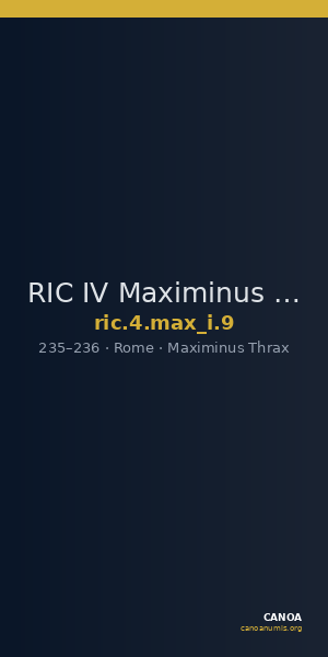 RIC IV Maximinus Thrax 9 — CANOA