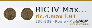 RIC IV Maximinus Thrax 91 — CANOA