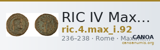 RIC IV Maximinus Thrax 92 — CANOA