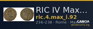 RIC IV Maximinus Thrax 92 — CANOA