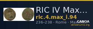 RIC IV Maximinus Thrax 94 — CANOA