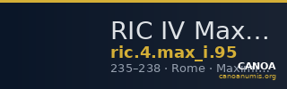 RIC IV Maximinus Thrax 95 — CANOA