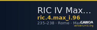 RIC IV Maximinus Thrax 96 — CANOA