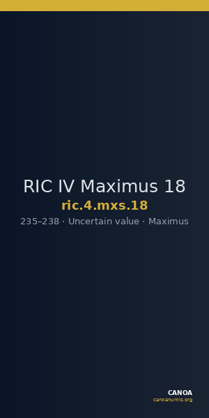 RIC IV Maximus 18 — CANOA