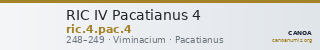 RIC IV Pacatianus 4 — CANOA