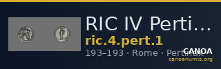 RIC IV Pertinax 1 — CANOA