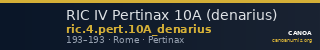 RIC IV Pertinax 10A (denarius) — CANOA