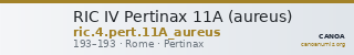 RIC IV Pertinax 11A (aureus) — CANOA