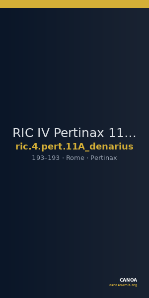 RIC IV Pertinax 11A (denarius) — CANOA