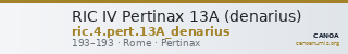 RIC IV Pertinax 13A (denarius) — CANOA